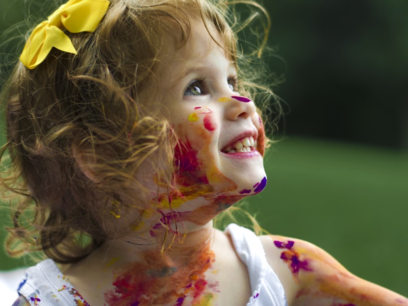 Children creating artwork